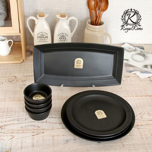 로얄킴스 디너세트D형(8p)(블랙) 그릇