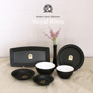로얄킴스 1인홈세트(6p)(블랙) 혼밥 그릇세트