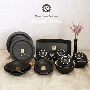 로얄킴스 4인홈세트(16p)(블랙) 그릇세트 집들이 신혼선물